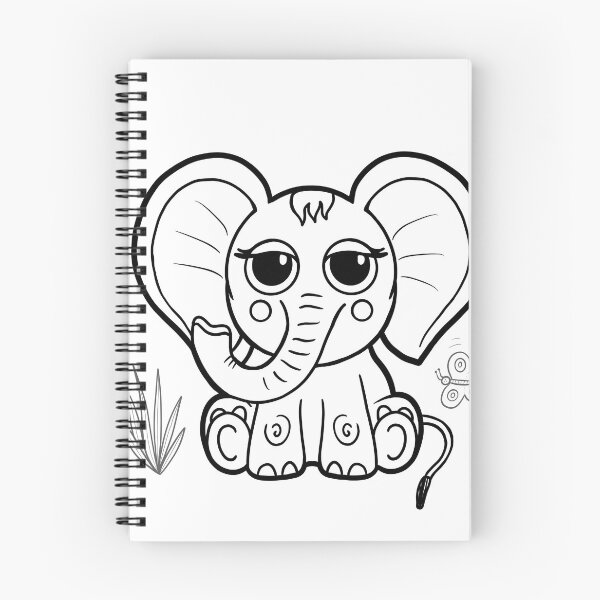 Item preview, Elephant baby sitting on the ground with butterfly flying around designed and sold by Leya6.