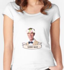 Camiseta entallada de cuello redondo Reglas de la ciencia de Bill Nye