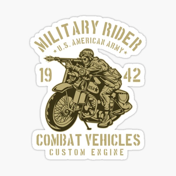 Military Motorbikes Stickers for Sale
