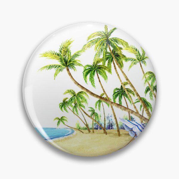 Item preview, Beach Watercolor painting Fluke Coconut designed and sold by sasa-creations.