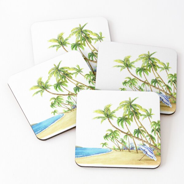 Item preview, Beach Watercolor painting Fluke Coconut designed and sold by sasa-creations.