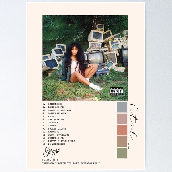 Item preview, SZA Album Poster designed and sold by ArtsyCoconut.