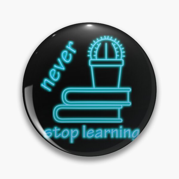 Item preview, Never stop learning - books and cactus - blue designed and sold by FunnyChameleon.