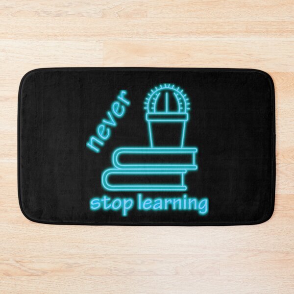 Item preview, Never stop learning - books and cactus - blue designed and sold by FunnyChameleon.
