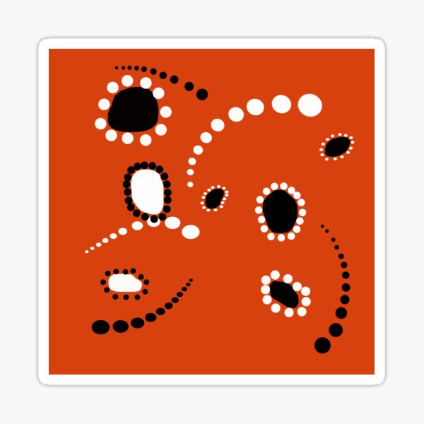 Dreamtime in Red and Black Sticker
