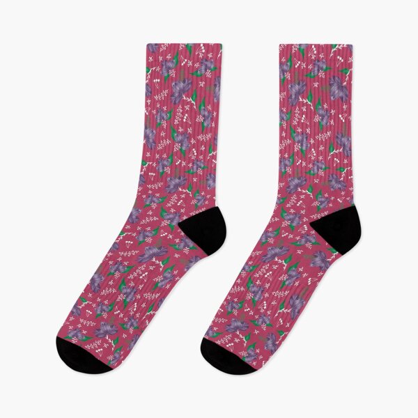 Item preview, Purple tulips in pink garden designed and sold by Lilac Blooms Designs.
