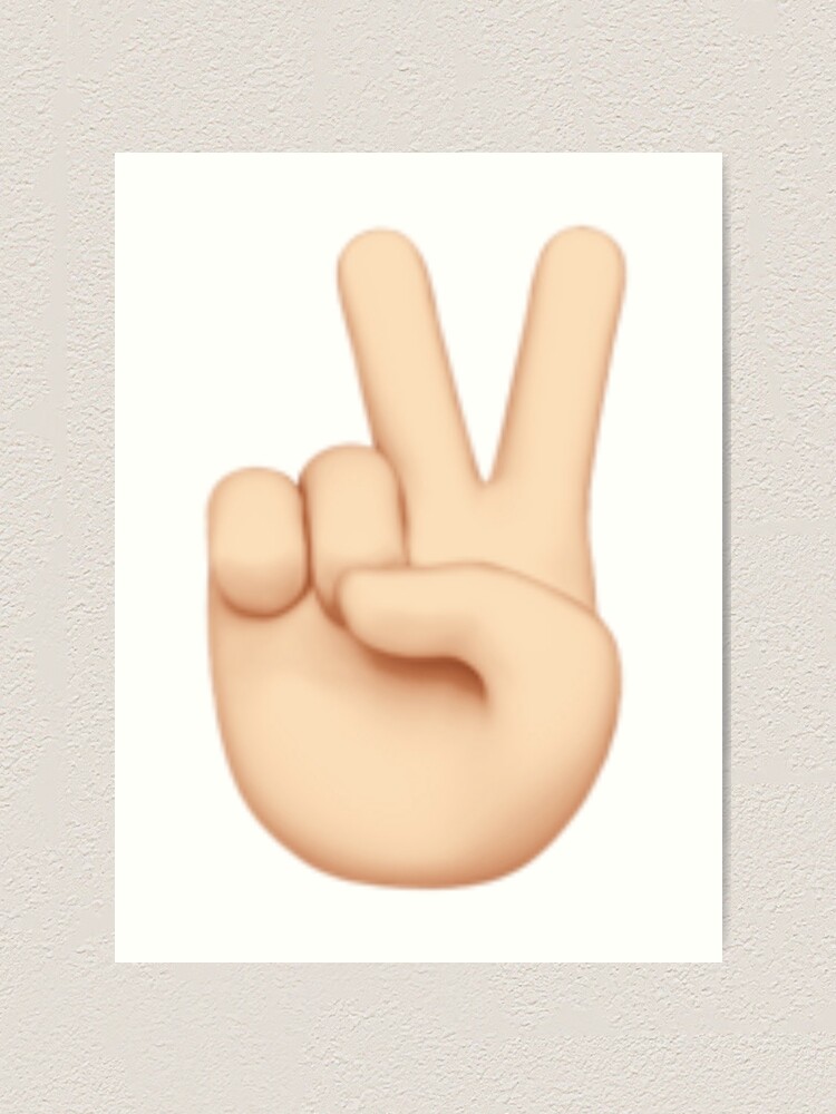 Peace and Victory Hand (light) Emoji