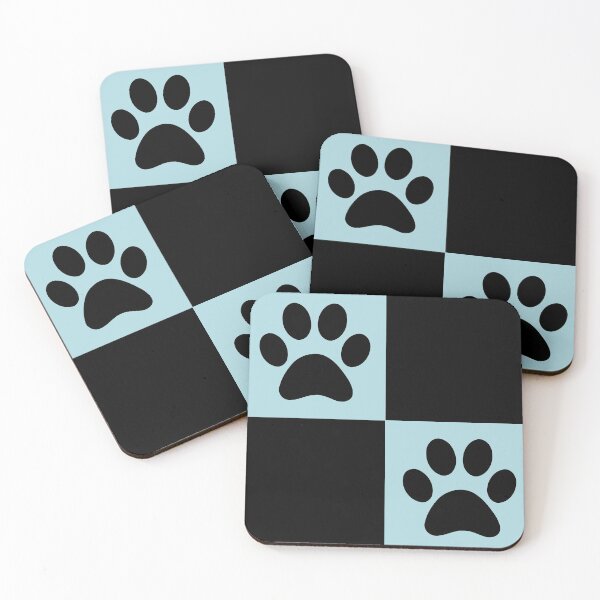 Item preview, Checkered pastel blue and black dog paw print pattern | Gifts for dog mom, dog dad, dog lover and dog owner  designed and sold by Violet Treasures.
