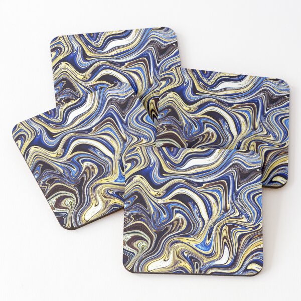 Item preview, Abstract Marble (Glossy Blue & Yellow) designed and sold by Flydea.