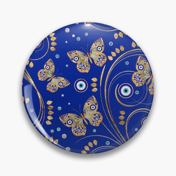 Item preview, Golden Butterfly Evil Eye Pattern designed and sold by k9printart.