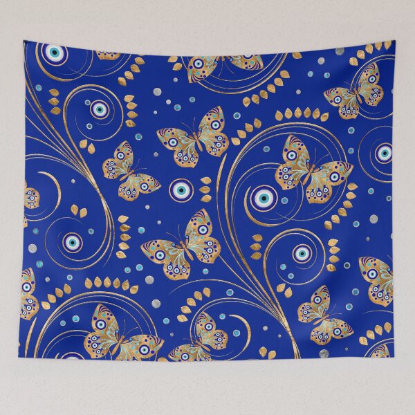 Item preview, Golden Butterfly Evil Eye Pattern designed and sold by k9printart.
