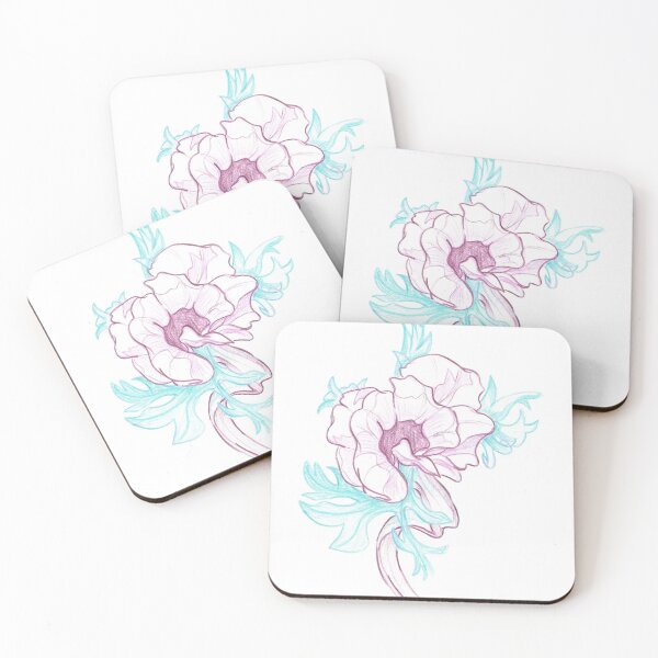 Item preview, Anemone flower. Colorpencils drawing. Anemone painting. designed and sold by RedHeadLetters.