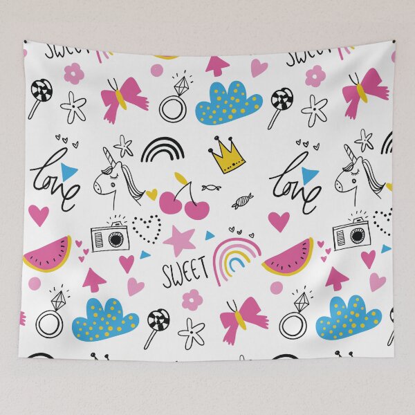 Item preview, Kids Cute Unicorns And Rainbows Pattern  designed and sold by EpicArtz.