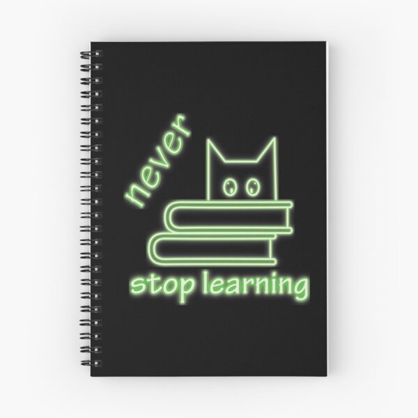 Item preview, Never stop learning - books and cat -  green designed and sold by FunnyChameleon.