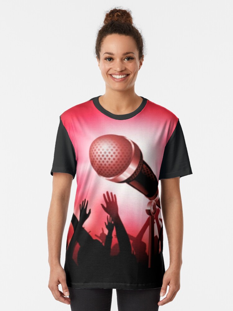 Alternate view of Mic and Crowd - Red Graphic T-Shirt
