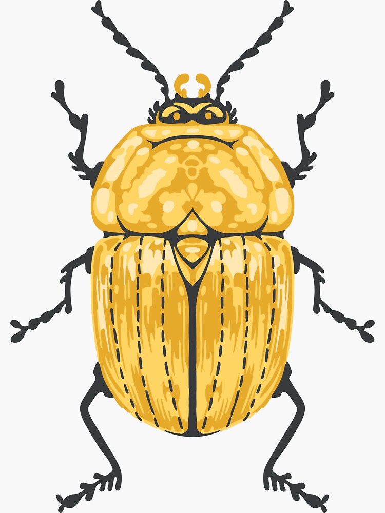 Thumbnail 3 of 3, Sticker, Golden Scarabaeus designed and sold by karolfuldesigns.