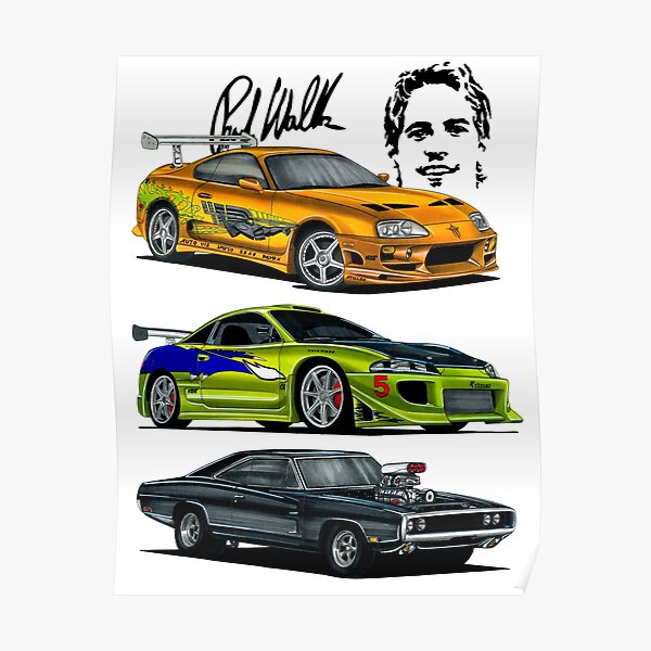" Best Movie Cars of All Time" Poster by 23ARTS Redbubble