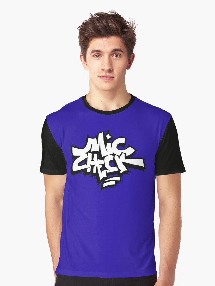 Thumbnail 1 of 5, Graphic T-Shirt, Mic Check (White)  designed and sold by battlerapgear.