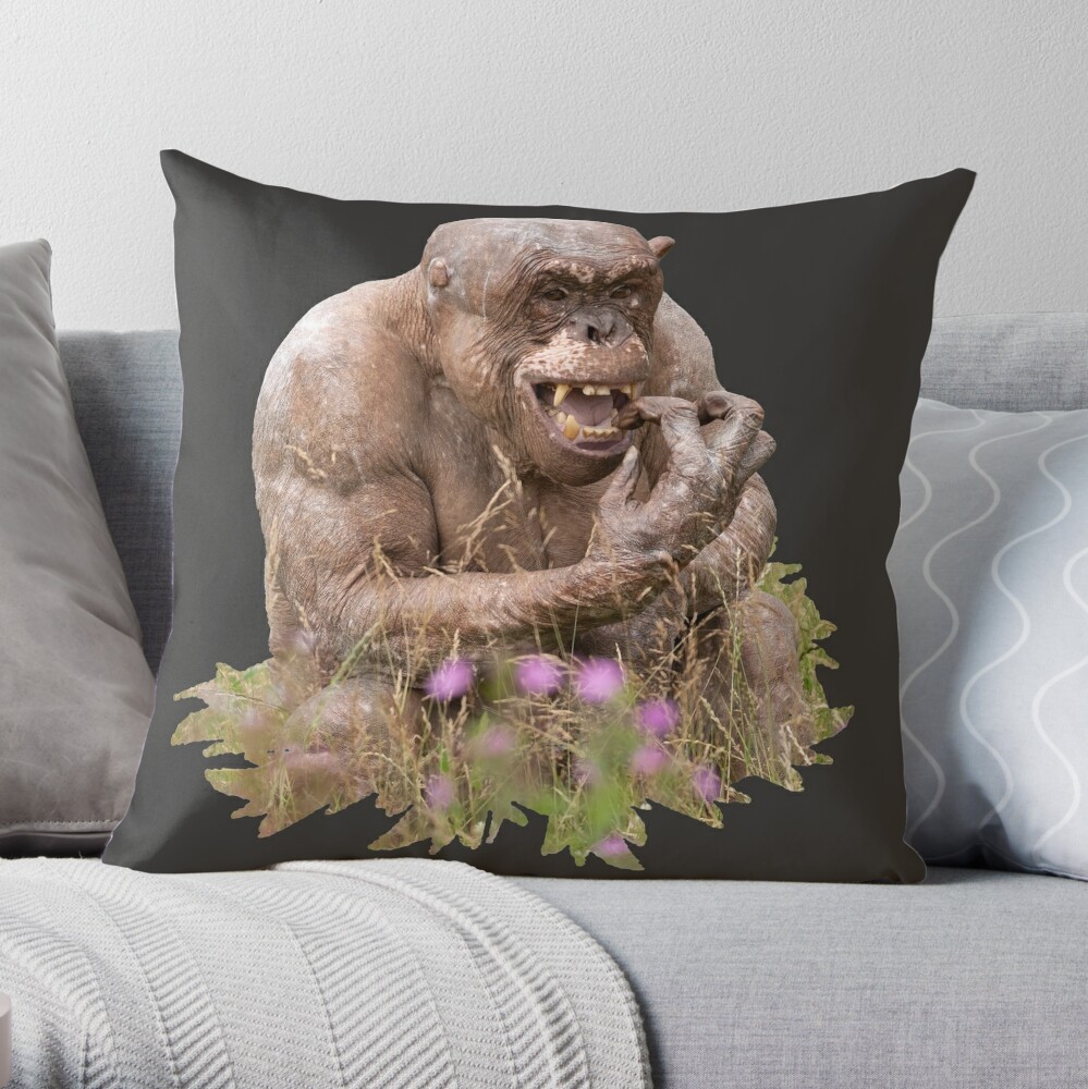 Gorilla Lope's Grin Throw Pillow for Sale by rawshutterbug