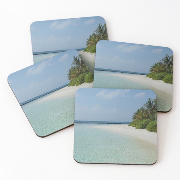 Item preview, Blue turquoise clear water, blue sky in  tropical paradise in Maldives, Indian Ocean designed and sold by HTPOP.
