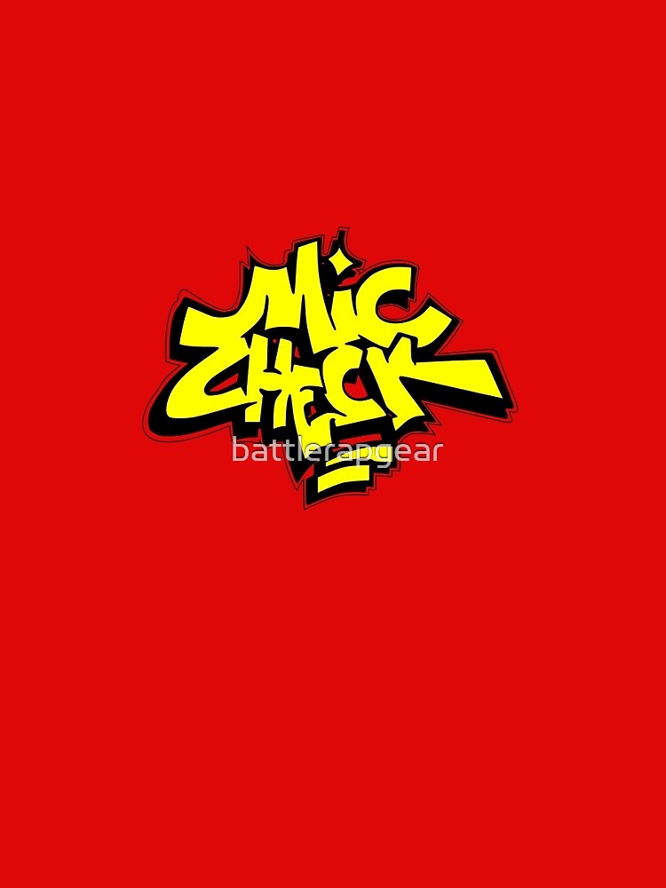 Thumbnail 5 of 5, Graphic T-Shirt, Mic Check (Yellow) designed and sold by battlerapgear.