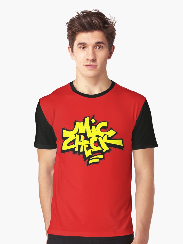 Thumbnail 1 of 5, Graphic T-Shirt, Mic Check (Yellow) designed and sold by battlerapgear.
