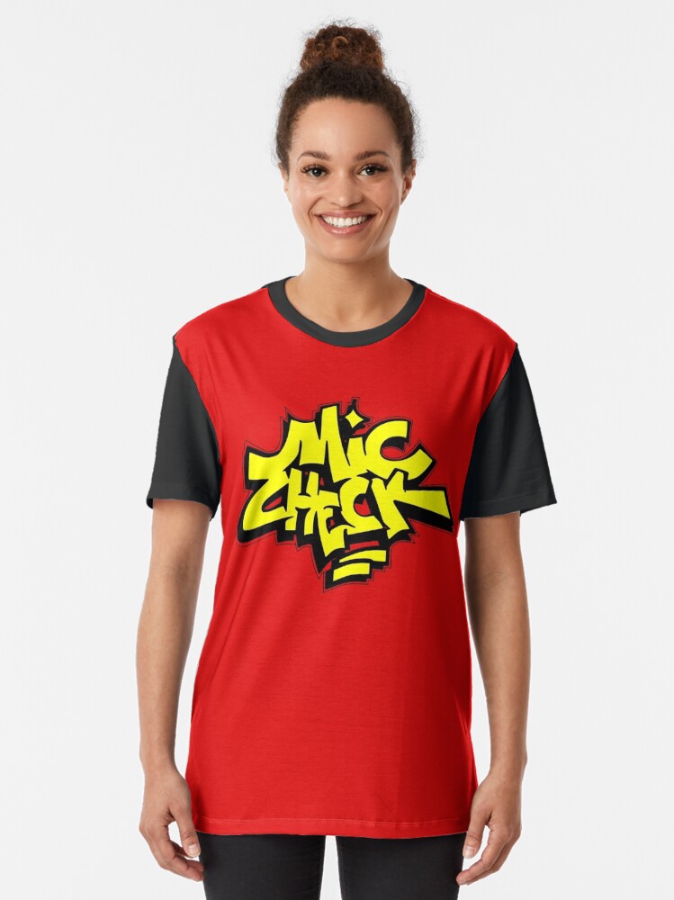 Thumbnail 2 of 5, Graphic T-Shirt, Mic Check (Yellow) designed and sold by battlerapgear.
