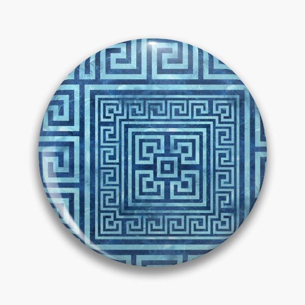 Item preview, Greek Key Ornament - Greek Meander - Blue Marble designed and sold by k9printart.