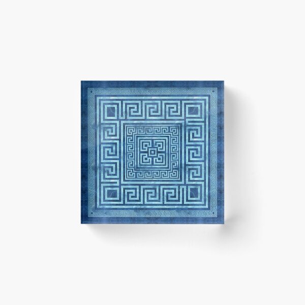 Item preview, Greek Key Ornament - Greek Meander - Blue Marble designed and sold by k9printart.