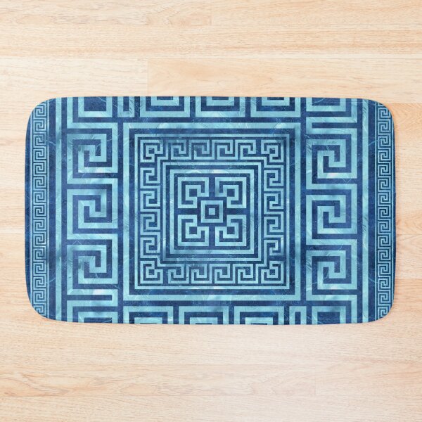 Item preview, Greek Key Ornament - Greek Meander - Blue Marble designed and sold by k9printart.