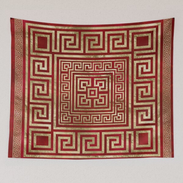 Item preview, Greek Key Ornament - Greek Meander - Deep Red designed and sold by k9printart.