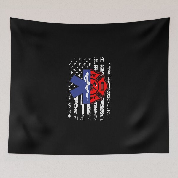 Item preview, Emt Firefighter Shirt Firefighter American Flag Back Print designed and sold by soapeselvi.