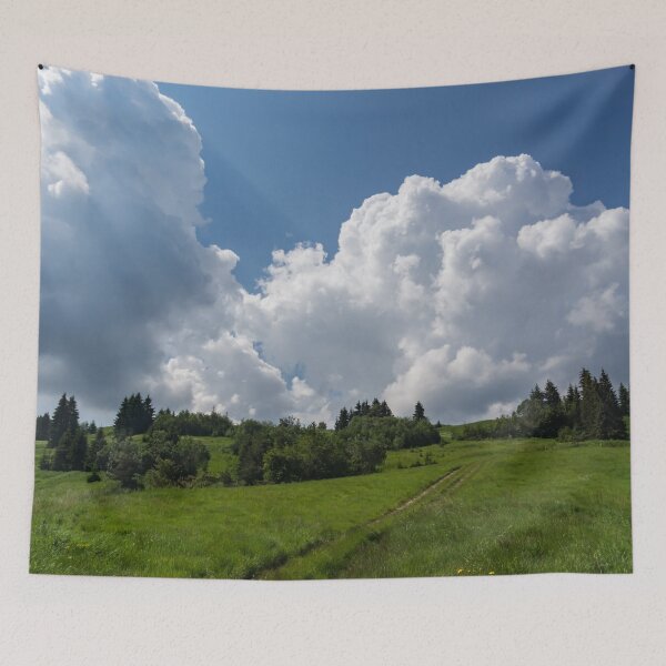 Item preview, God Rays and Cottonwool Cloudbanks - Summertime Mountaintop Meadow Road designed and sold by Georgia Mizuleva.