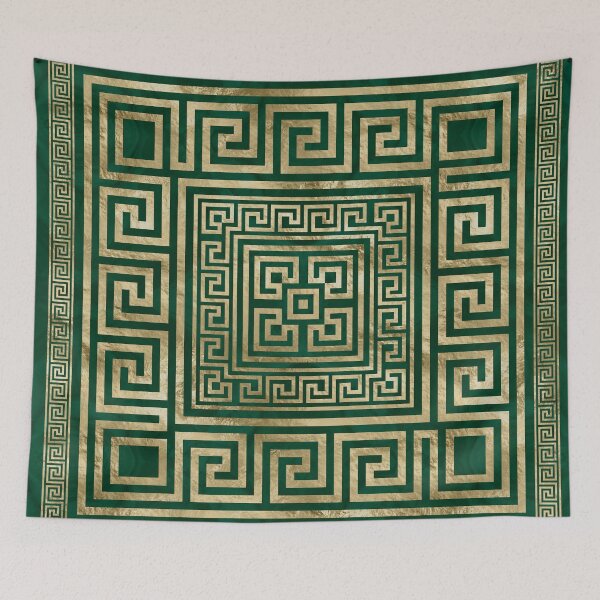 Item preview, Greek Key Ornament - Greek Meander - Malachite Green designed and sold by k9printart.