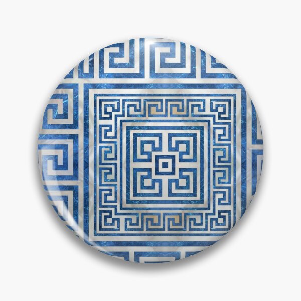 Item preview, Greek Key Ornament - Greek Meander - Blue Marble designed and sold by k9printart.