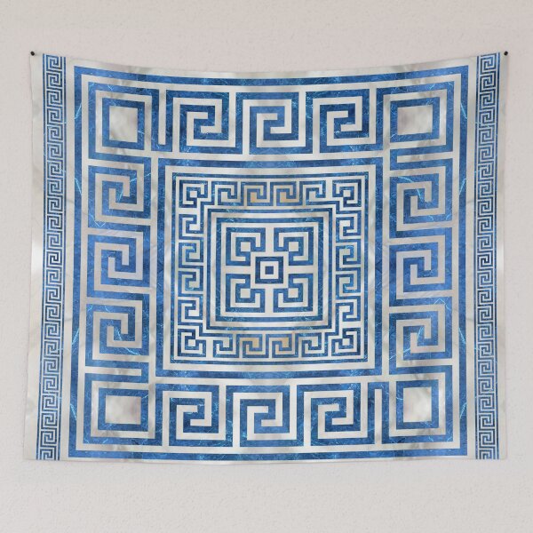 Item preview, Greek Key Ornament - Greek Meander - Blue Marble designed and sold by k9printart.