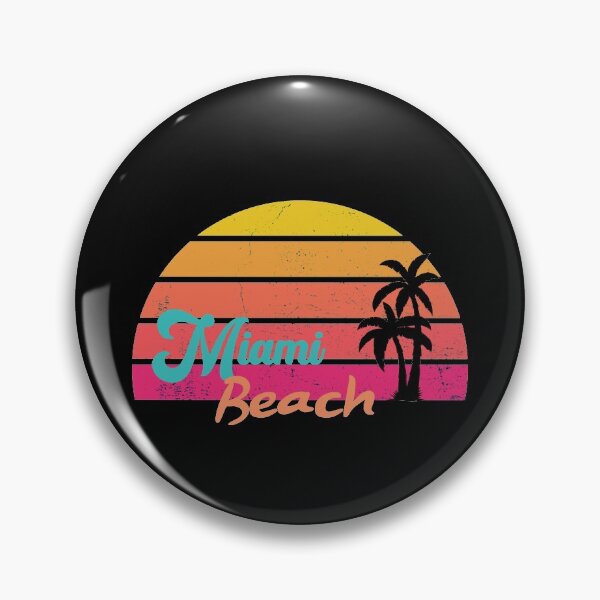 Item preview, Retro Miami Beach Sunset designed and sold by VintagePathway.