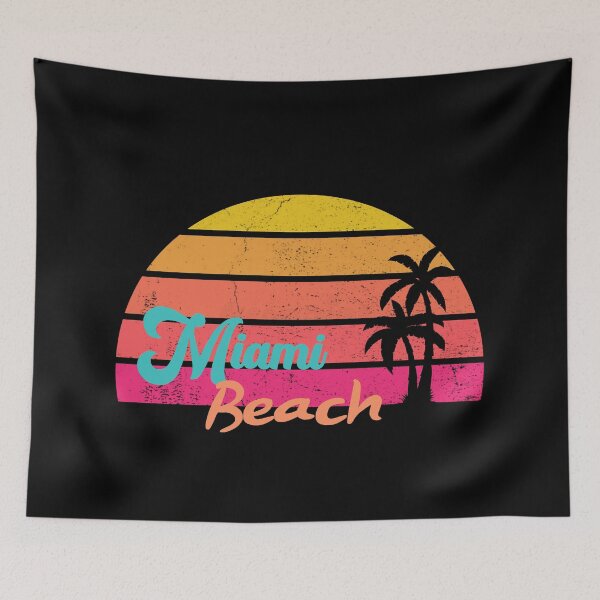 Item preview, Retro Miami Beach Sunset designed and sold by VintagePathway.