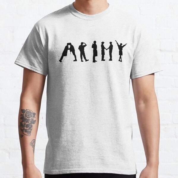 Silhouette ARMY de beurre, autocollants d'illustration de beurre T-shirt classique