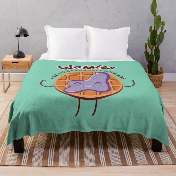 Item preview, sweet kawaii waffle with statement "waffles are like pancakes with abs" designed and sold by TrueType.
