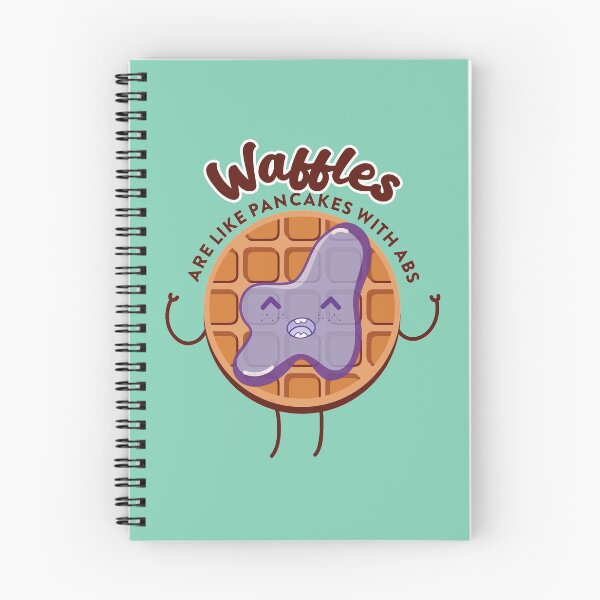 Item preview, sweet kawaii waffle with statement "waffles are like pancakes with abs" designed and sold by TrueType.