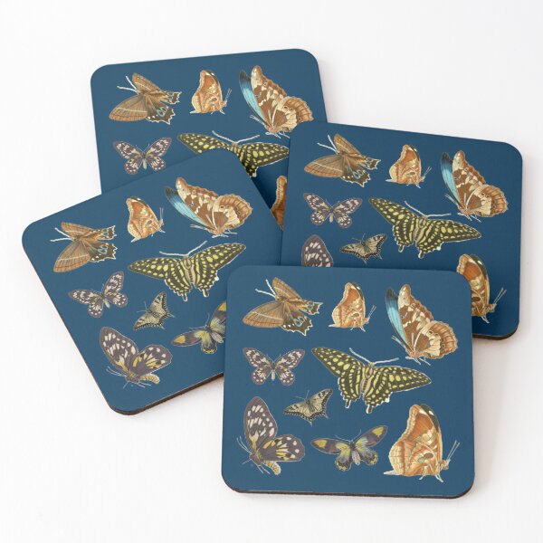 Item preview, Vintage Butterflies Prussian Blue  designed and sold by SchlossInspire.