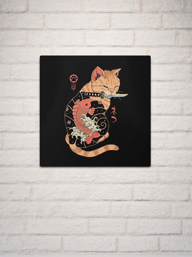 Thumbnail 2 of 4, Metal Print, Carp Tattooed Cat designed and sold by vincenttrinidad.