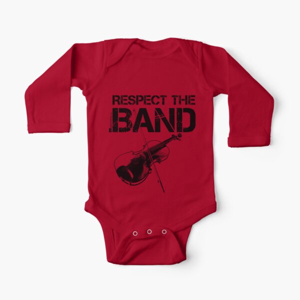 Respect The Band - Violin (Black Lettering) Long Sleeve Baby One-Piece
