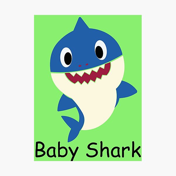 Baby Shark Cartoon Pink Cute Character with a winning Smile Great Kids  Gift Poster for Sale by anarchasm