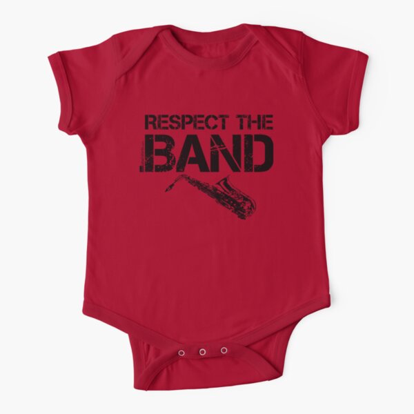 Respect The Band - Saxophone (Black Lettering) Short Sleeve Baby One-Piece