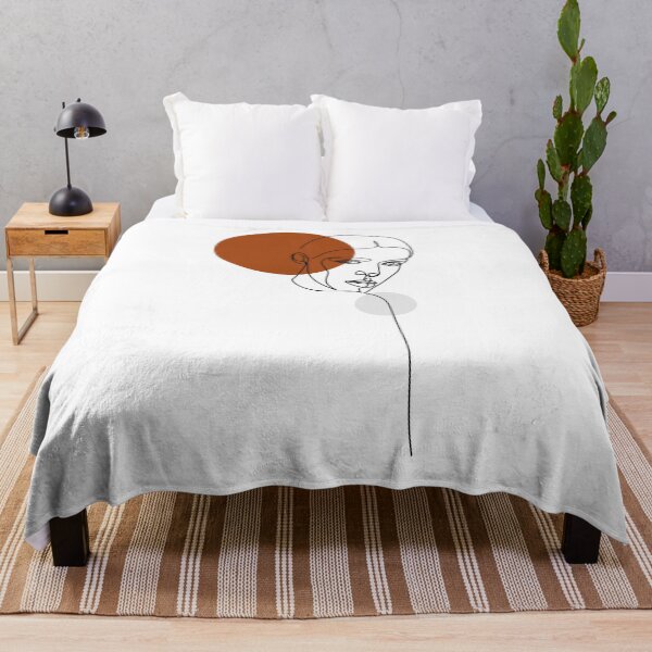 Item preview, Elegant minimal abstract woman face boho line art designed and sold by OneLinePrint.