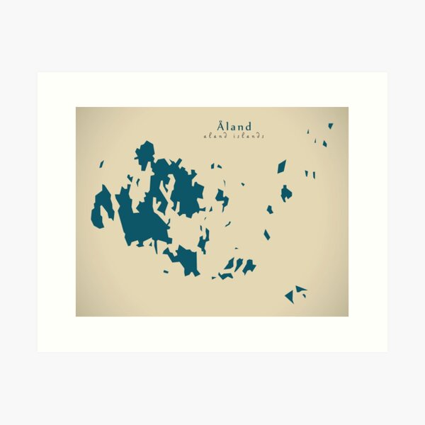 Item preview, Modern Map - Aland federal state map Finland FI designed and sold by Ingo Menhard.