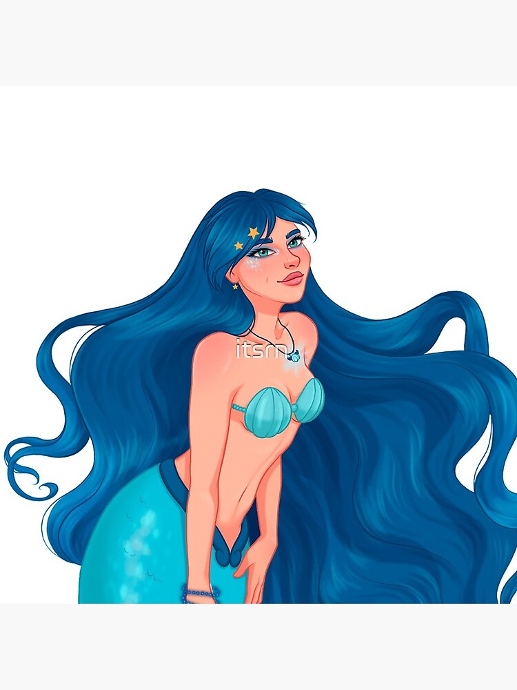 Disney's The Little Mermaid Ariel Shell Shaped Blue Flat Magnet