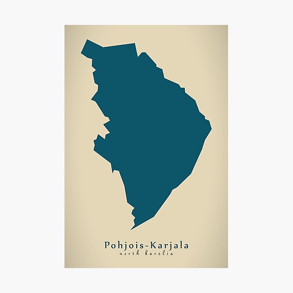 Item preview, Modern Map - Pohjois-Karjala federal state map Finland FI designed and sold by Ingo Menhard.
